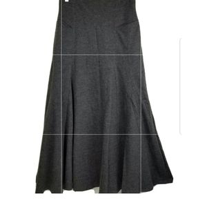 Clovis By Braun Gray Retro High Waist Wool Knit Fit And Flare Midi Skirt Size 8
